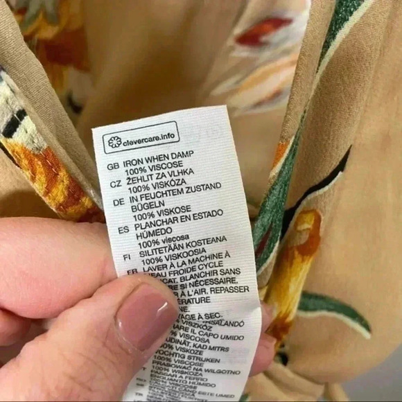 & OTHER STORIES Tan Tropical Flower‎ Wrap Jumpsuit - Picture 9 of 9